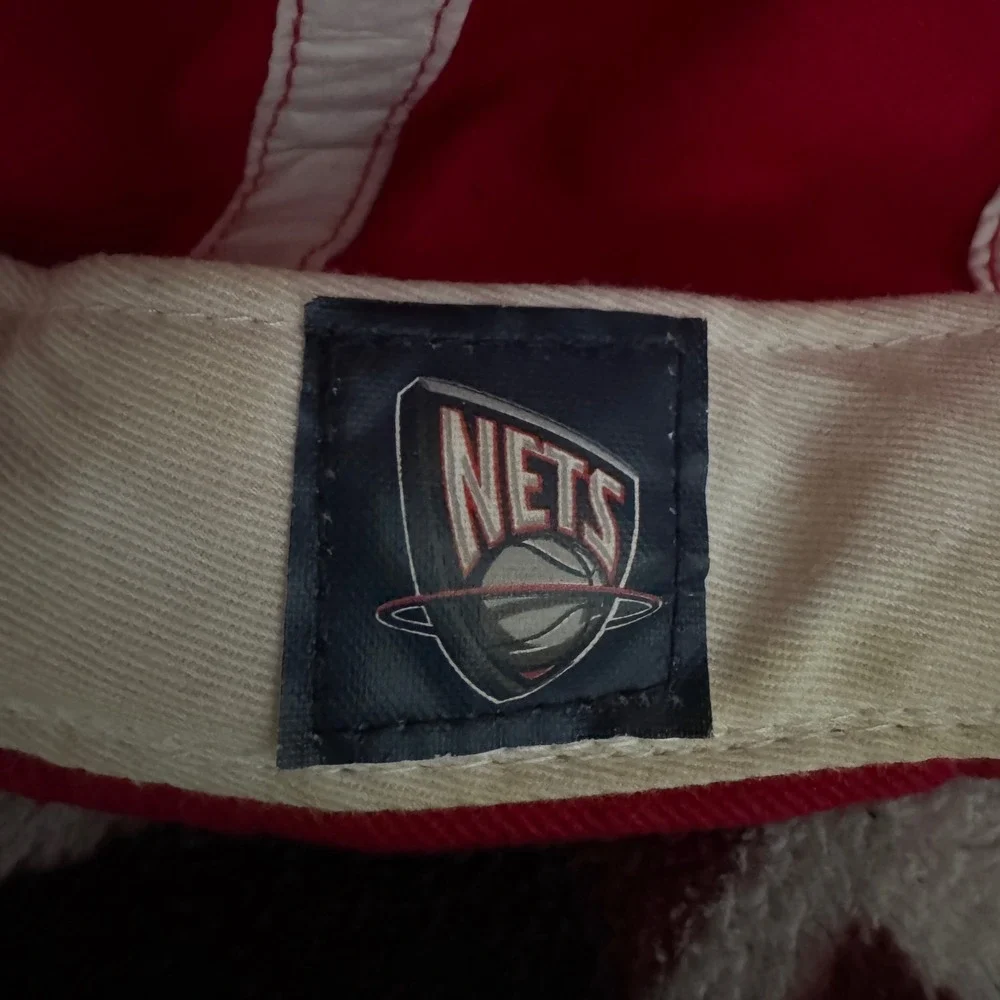 Vintage New Jersey Nets Hat Twins Enterprise Red NBA Basketball Adjustable Cap